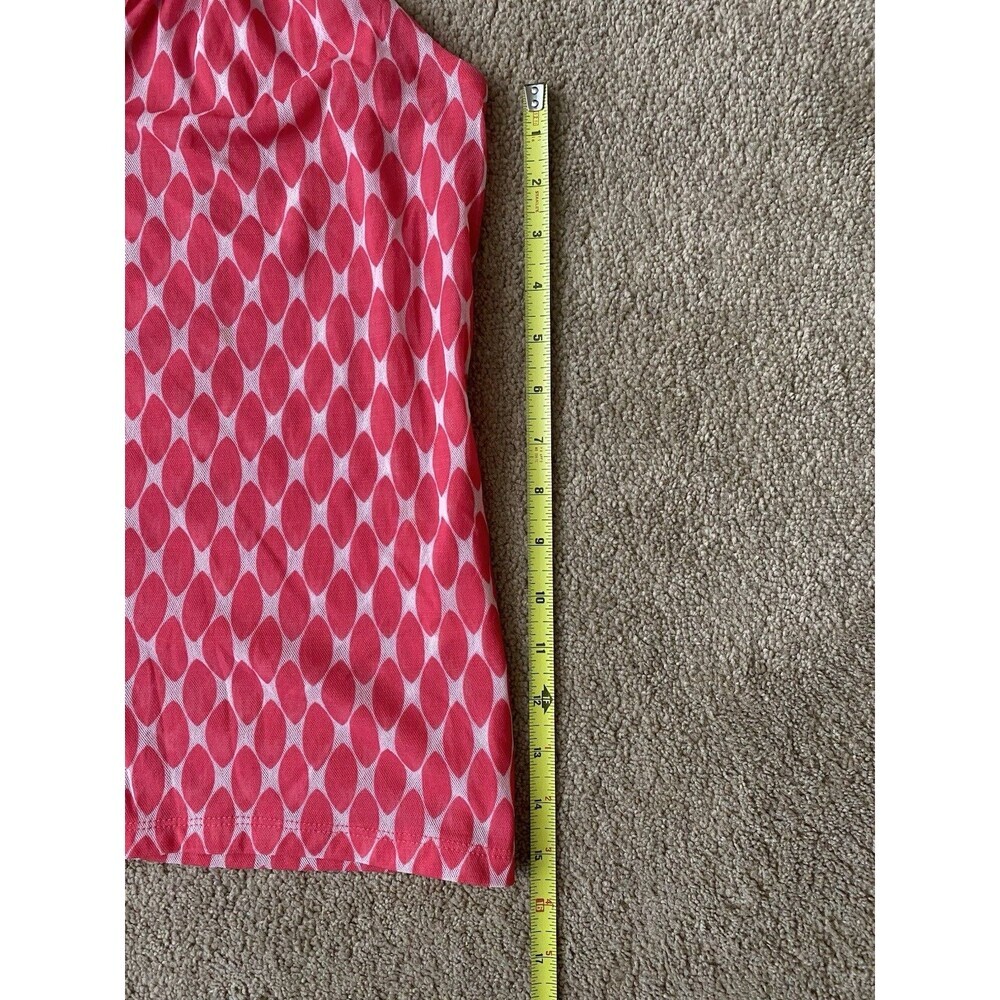New York & Company Sleeveless Blouse Coral White Geometric Pattern Size M - Picture 4 of 9